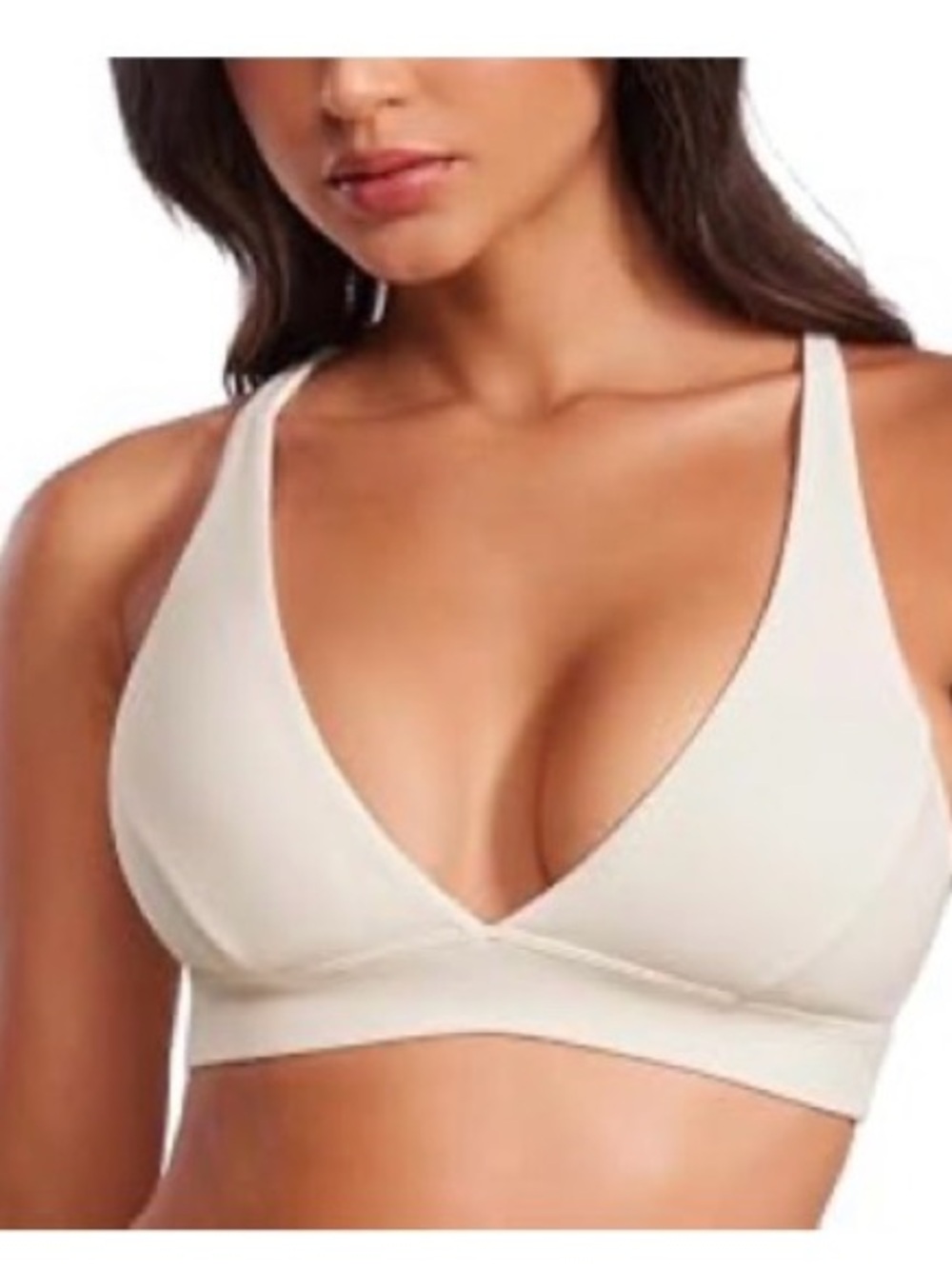 CRZ Yoga Deep V Sports Bra (Apricot Color)